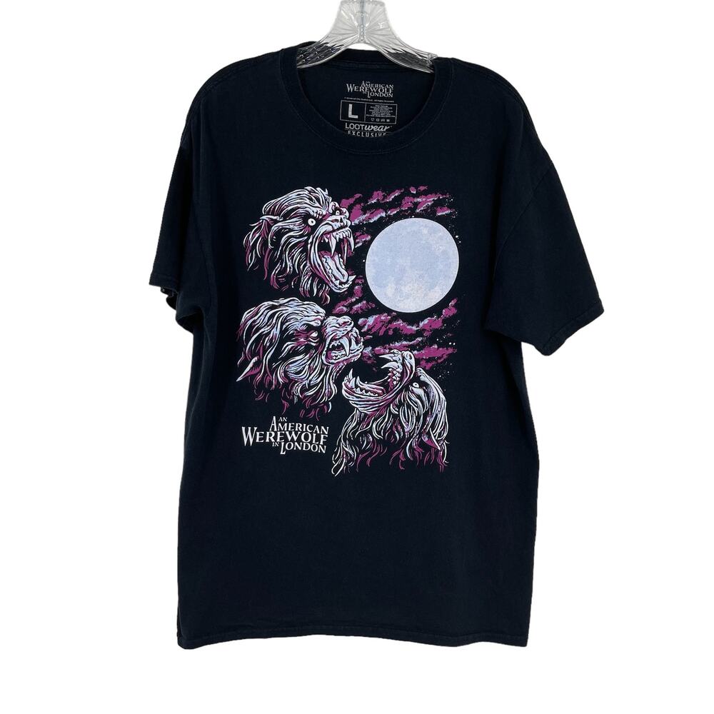 An American Werewolf in London Tshirt Size Large Black Moon 90s Y2k Spooky